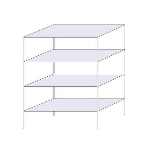 Drátěný regál Hefaistos, základní, 160 x 121,3 x 61 cm, 200 kg, 4 police, stříbrný