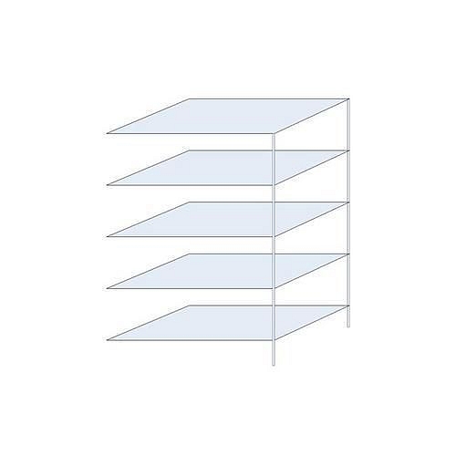 Kovový regál Taranis, přístavbový, 200 x 130 x 80 cm, 730 kg, 5 polic, stříbrný