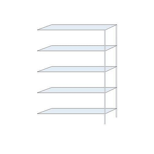 Kovový regál Tauret, přístavbový 200 x 130 x 30 cm, 1 200 kg, 5 polic, pozink