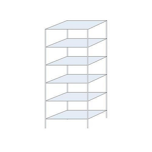 Kovový regál Ogmios, základní, 250 x 100 x 80 cm, 1 700 kg, 6 polic, 250 kg/police, pozink
