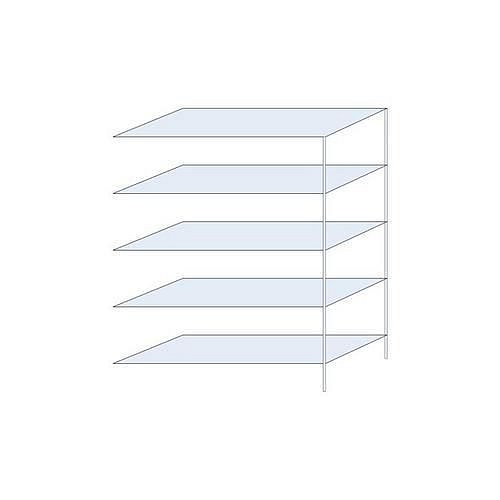 Kovový regál Perun, přístavbový, 200 x 150 x 60 cm, 725 kg, 5 polic, pozink