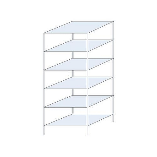 Kovový regál Taranis, základní, 250 x 100 x 80 cm, 1 320 kg, 6 polic, stříbrný