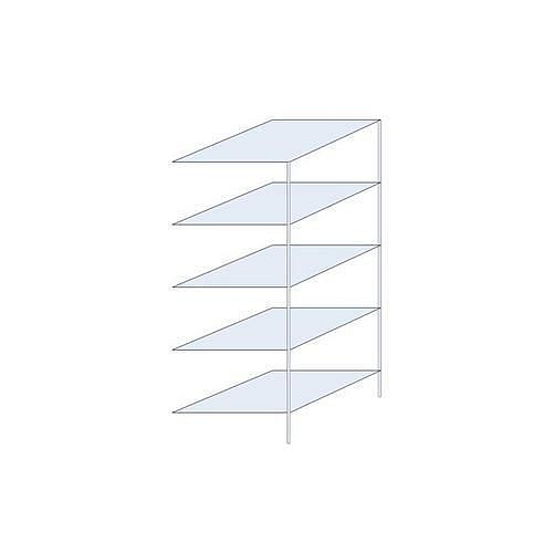 Kovový regál Taranis, přístavbový, 200 x 75 x 80 cm, 1 170 kg, 5 polic, stříbrný