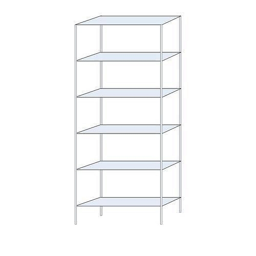 Kovový regál Tauret, základní 250 x 100 x 30 cm, 1 200 kg, 6 polic, pozink