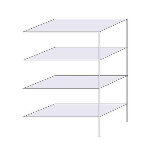 Drátěný regál Hefaistos, přístavbový, 180 x 121,3 x 61 cm, 200 kg, 4 police, stříbrný