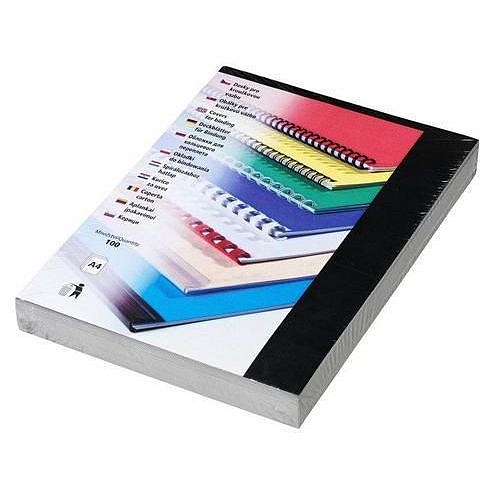 Desky pro kroužkovou vazbu, lesklý karton, černé