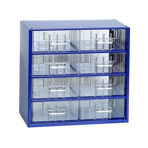 Kovový organizér, 6 zásuvek, modrý