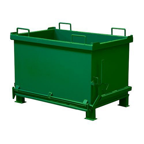 Kontejner s výklopným víkem, objem 2 000 l, zelený