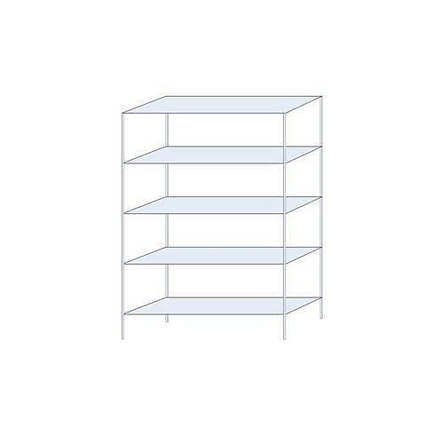 Kovový regál Taranis, základní, 200 x 130 x 40 cm, 2 330 kg, 5 polic, stříbrný