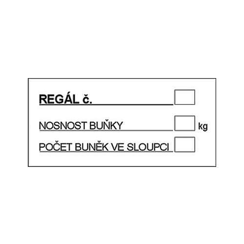 Informační bezpečnostní tabulky - Označení regálu, plast