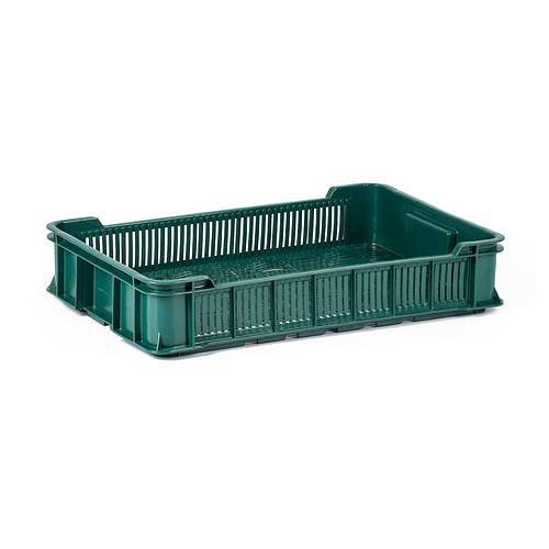 Přepravka na zeleninu, perforovaná, recyklovaná