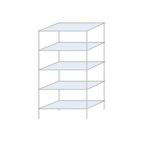 Kovový regál Tauret, základní 200 x 100 x 50 cm, 1 200 kg, 5 polic, pozink