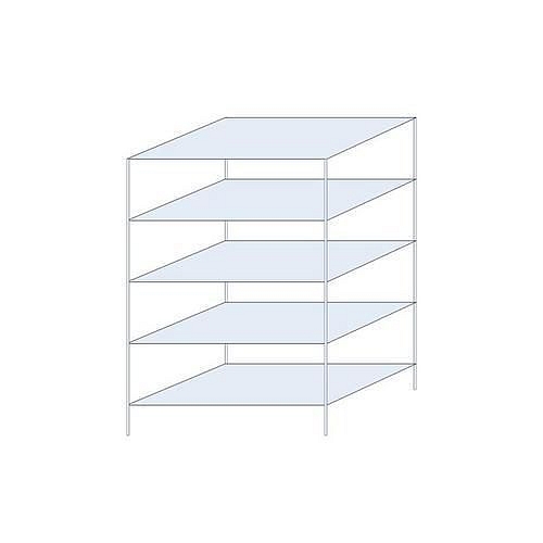 Kovový regál Taranis, základní, 200 x 130 x 80 cm, 2 330 kg, 5 polic, stříbrný