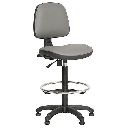 Zvýšená pracovní židle Monako plus s kluzáky, šedá