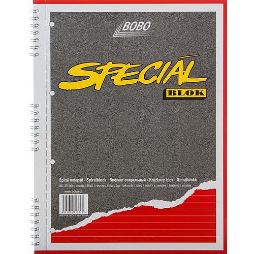 Blok A4 special s kovovou boční spirálou, linkovaný, 5 ks