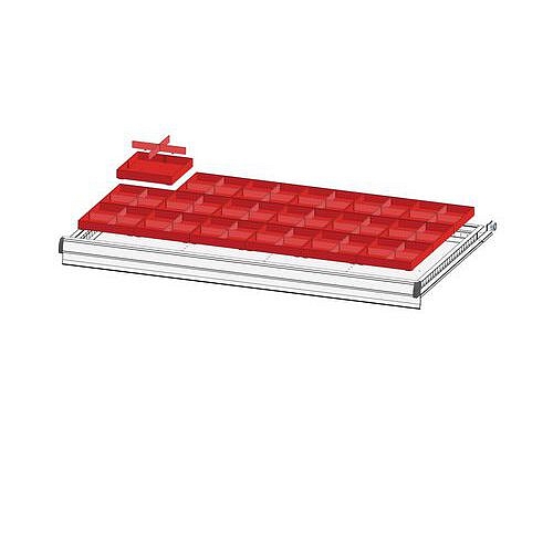 Sada 72 plastových děličů zásuvek, výška 50 mm