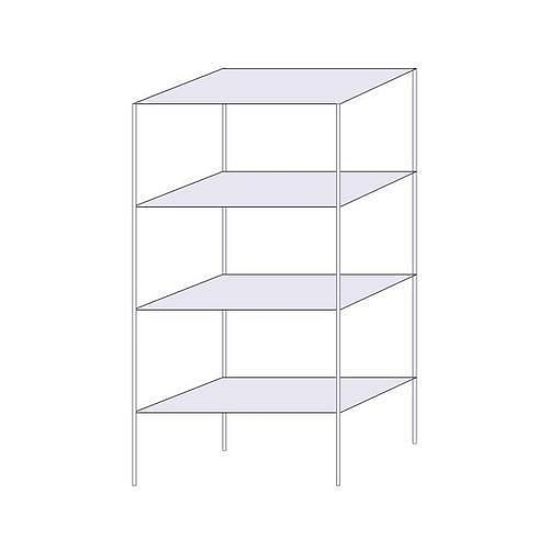 Drátěný regál Hefaistos, základní, 180 x 90,7 x 46 cm, 200 kg, 4 police, stříbrný