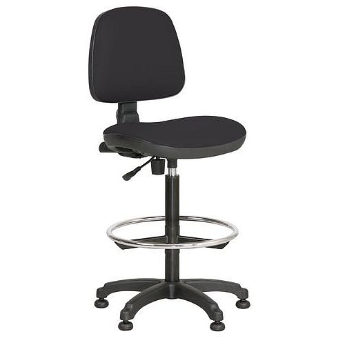 Zvýšená pracovní židle Monako plus s kluzáky, černá