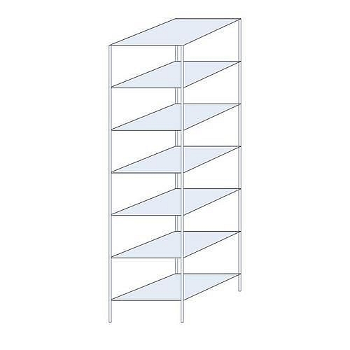 Kovový regál Ogmios, základní, 300 x 75 x 80 cm, 2 300 kg, 7 polic, 250 kg/police, pozink