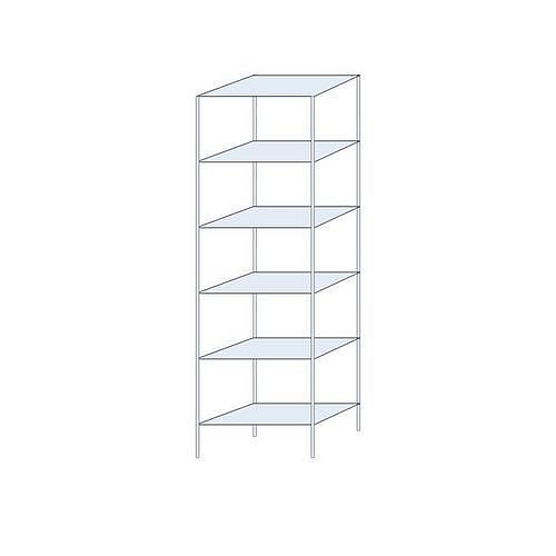 Kovový regál Taranis, základní, 250 x 75 x 40 cm, 1 320 kg, 6 polic, stříbrný