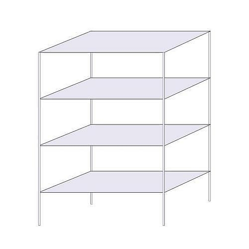 Drátěný regál Hefaistos, základní, 180 x 121,3 x 61 cm, 200 kg, 4 police, stříbrný