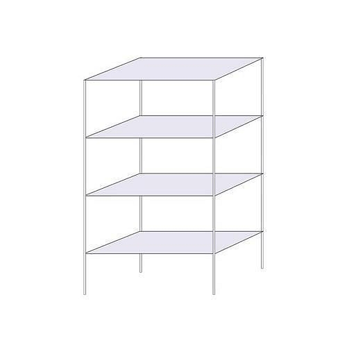 Drátěný regál Hefaistos, základní, 160 x 90,7 x 46 cm, 200 kg, 4 police, stříbrný