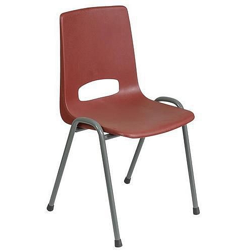 Plastová jídelní židle Pavlina Grey, bordó, šedá konstrukce