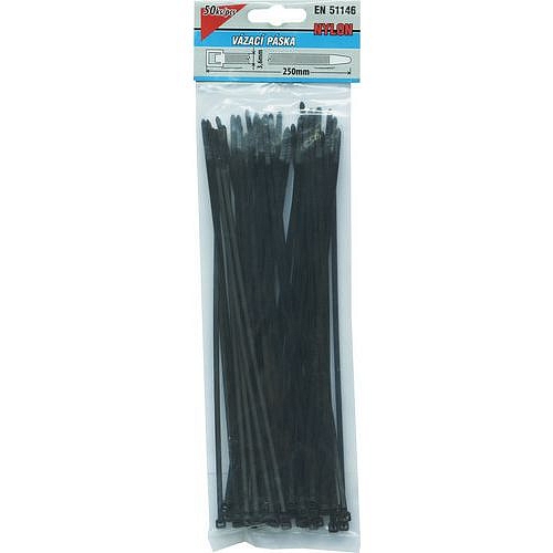 Vázací pásky plastové, 50 ks, 250 x 3,6 mm
