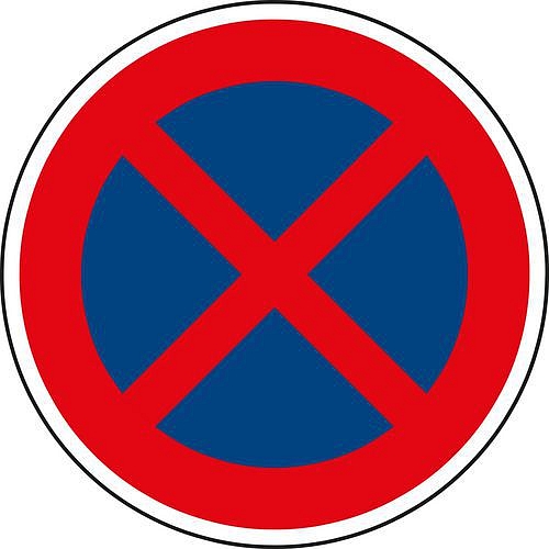 Dopravní značka Zákaz zastavení (B28)