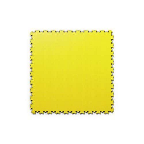 Zátěžová podlaha Fortelock Industry Ultra, dezén kůže, dlaždice, žlutá