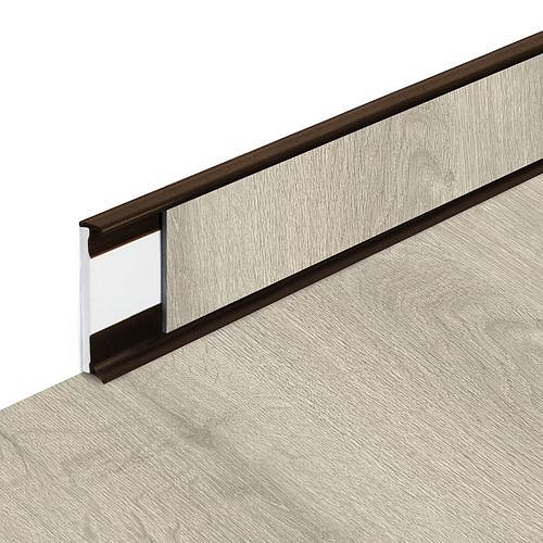 Podlaha Fortelock Business, dezén Elias T93, soklová lišta, sp??ra hnědá