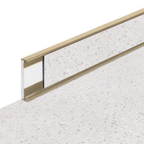 Podlaha Fortelock Business, dezén Light Pure Gray, soklová lišta, spára béžová