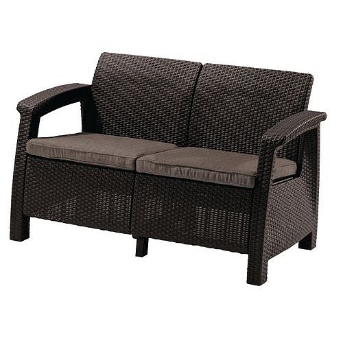 Venkovní pohovka Corfu Love Seat, hnědá