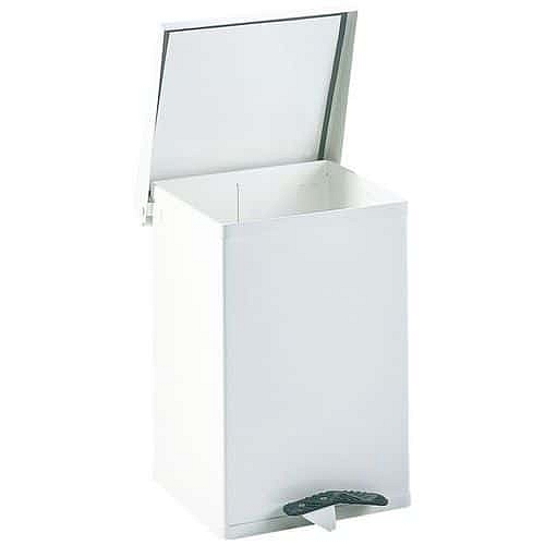 Ohnivzdorný bílý odpadkový koš s nožním pedálem 45 l