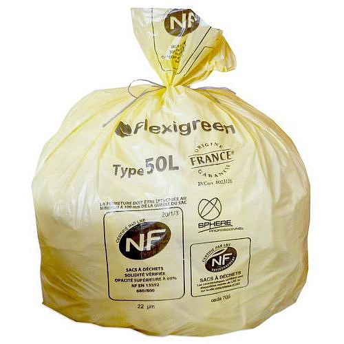 Pytle na odpad JetSac, 50 l, tloušťka 22 mic, 500 ks, žluté
