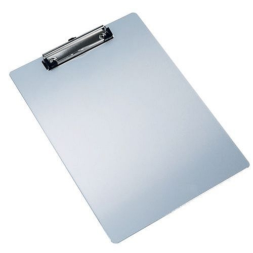 Hliníková psací podložka Manutan Expert s klipem a magnetem, A4, jednodeska