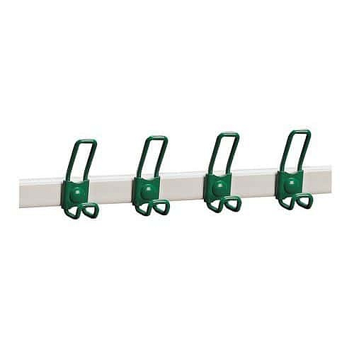 Nástěnný věšák 4 háčky, ocel, délka: 60 cm, zelený