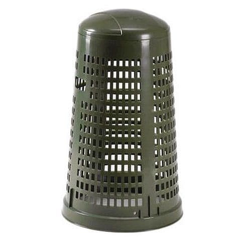 Kulatý perforovaný plastový odpadkový koš Ruff zelený