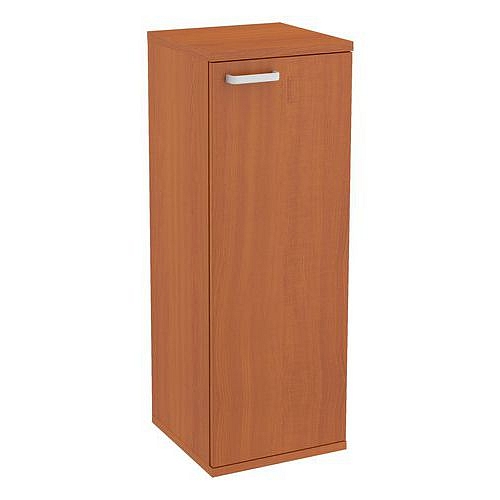 Střední úzká skříň Abonent, 113 x 40 x 40 cm, s dvířky - pravé provedení, dezén třešeň Oxford