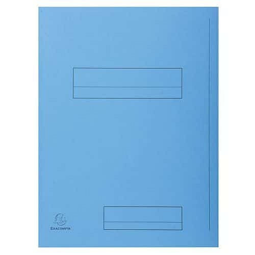 Papírové spisové desky Exacompta, dvě chlopně, modrá, 50 ks