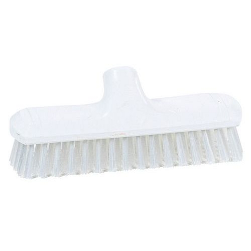 Plastový kartáč na podlahu Manutan Expert, 22 cm, bílý