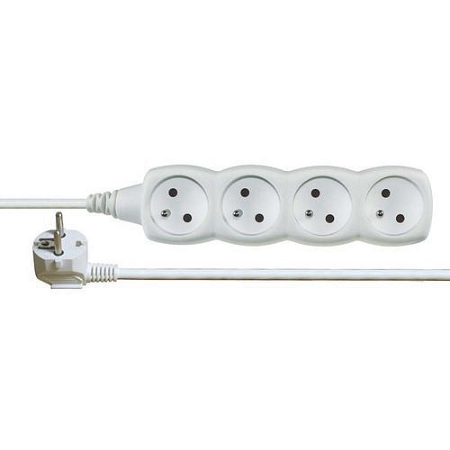 Prodlužovací kabel Emos, 4 zásuvky, bílý, 2 m