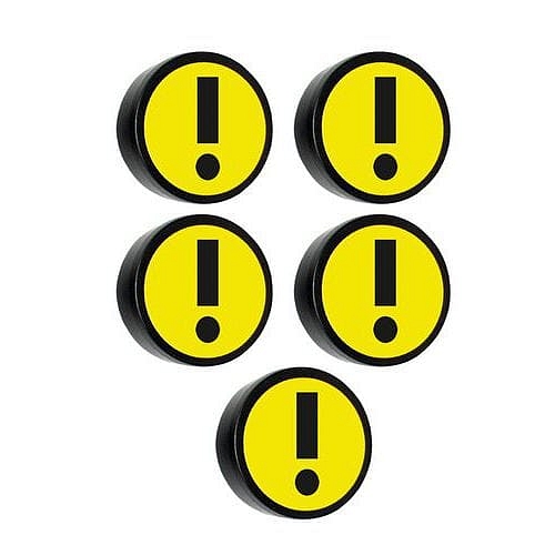 Kulatý magnet s vykřičníkem Smit Visual, žlutý