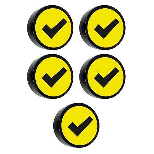 Kulatý magnet s háčkem Smit Visual, žlutý