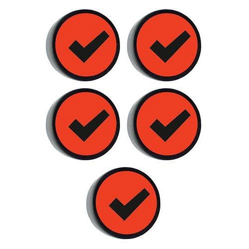 Kulatý magnet s háčkem Smit Visual, červený