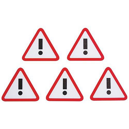 Trojúhelníkový magnet s vykřičníkem Smit Visual, bílý/červený