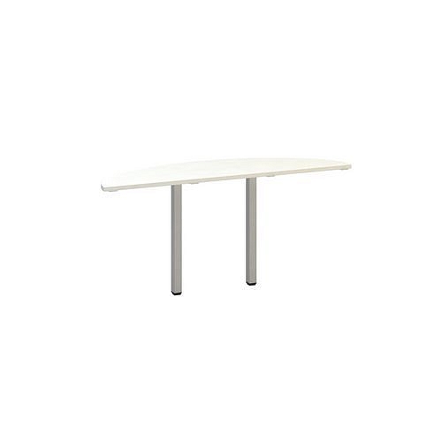 Stolová přístavba Alfa 200, 160 x 45 x 74,2 cm, 1/2 kruh, dezén bílá, RAL9022