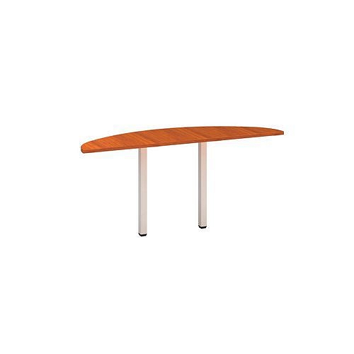 Stolová přístavba Alfa 200, 160 x 45 x 74,2 cm, 1/2 kruh, dezén třešeň, RAL9010