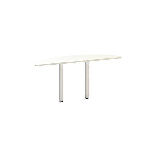 Stolová přístavba Alfa 200, 160 x 45 x 74,2 cm, 1/2 kruh, dezén bílá, RAL9010