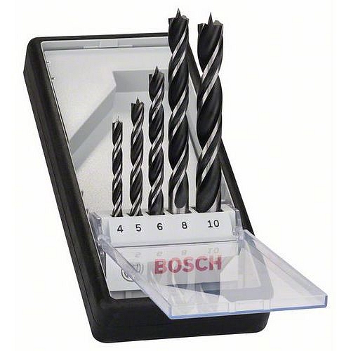 Bosch - Sada spirálových vrtáků do dřeva Robust Line, 5dílná 4; 5; 6; 8; 10 mm
